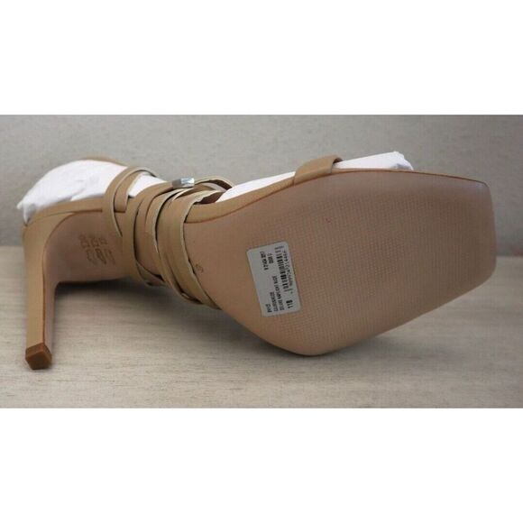 Schutz Women's Sz 11B Light Nude Bryce Leather Strappy Stilettos Pumps - Picture 7 of 12